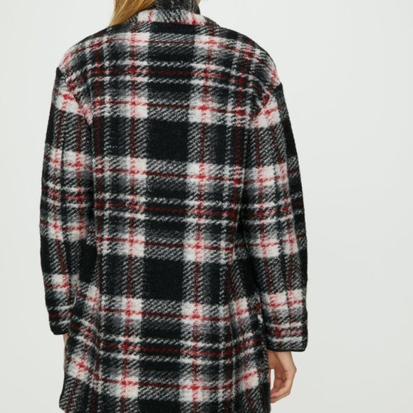 Wilfred Aritzia Wilfred Free Off-Duty Neelam Jacket Plaid cocoon jacket Sz/ S - Picture 3 of 12